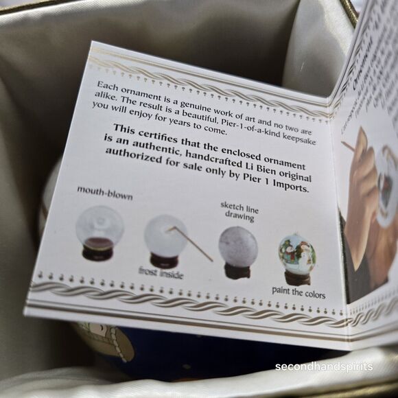 LI BIEN 3 KINGS ORNAMENT BOX  2012 CHRISTMAS GLASS Reverse Painting Pier 1 - Picture 7 of 8